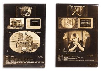 (FILM.) Storyboard sample advertisements for use in silent films.